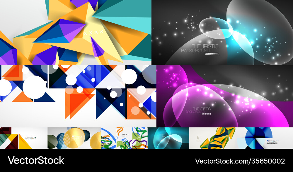 Set geometric abstract backgrounds Royalty Free Vector Image