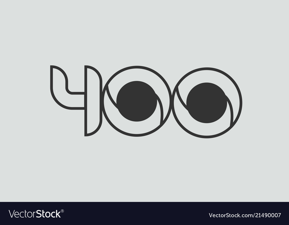 Black and white number 400 logo icon design Vector Image