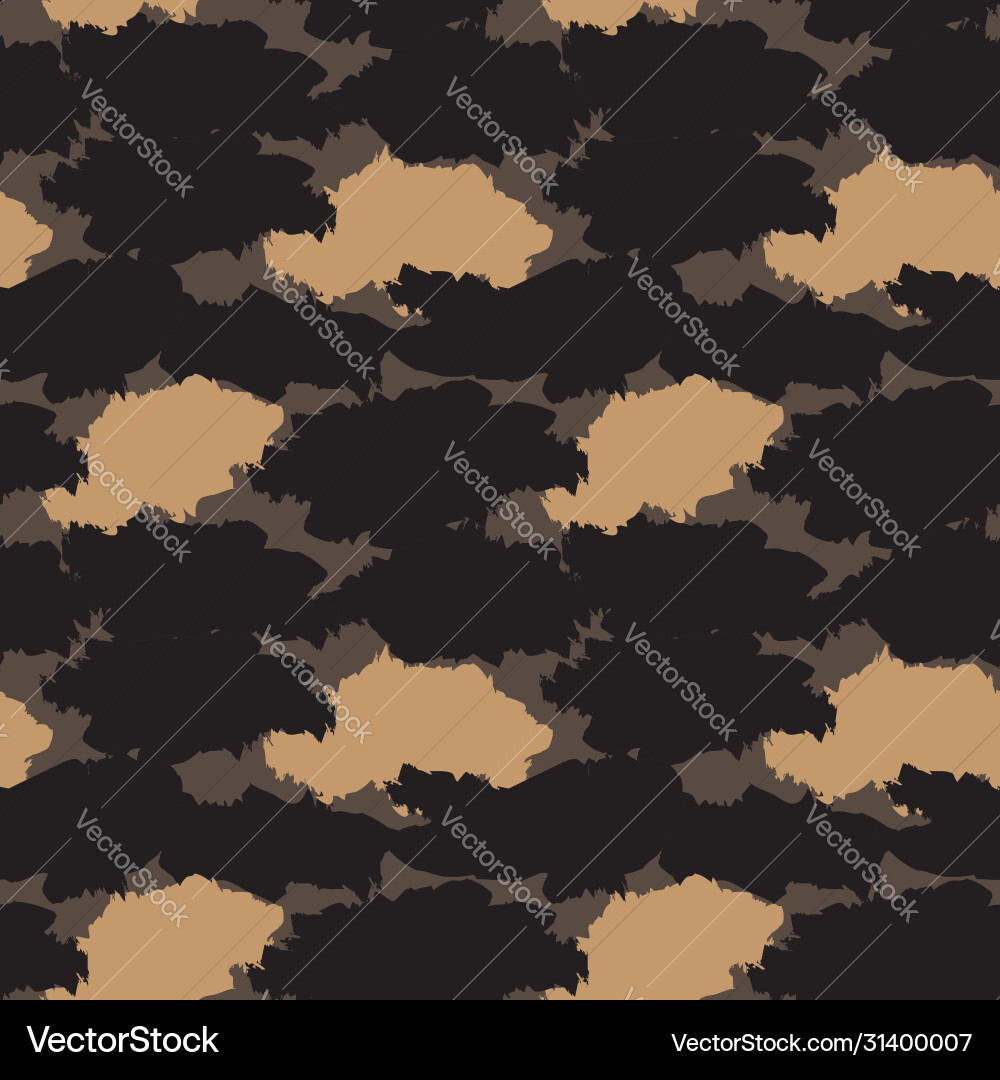 Brown camouflage abstract seamless pattern Vector Image