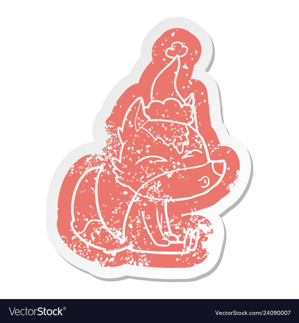 Cartoon Distressed Sticker Of A Wolf Whistling Vector Image Cartoon Distressed Sticker Of A Wolf Whistling Vector Image