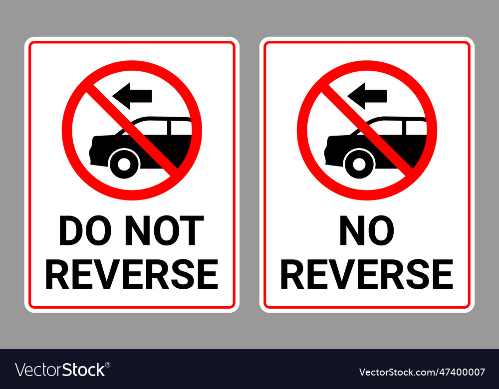 Do not reverse sign collection royalty free vector image