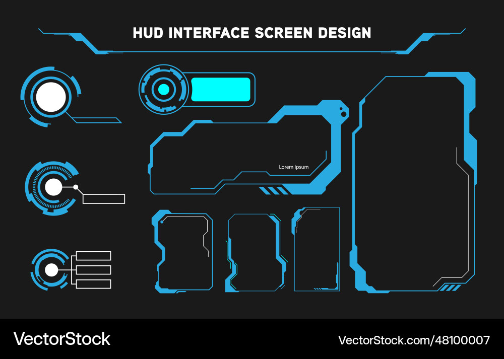 Futuristic hud interface screen design digital Vector Image