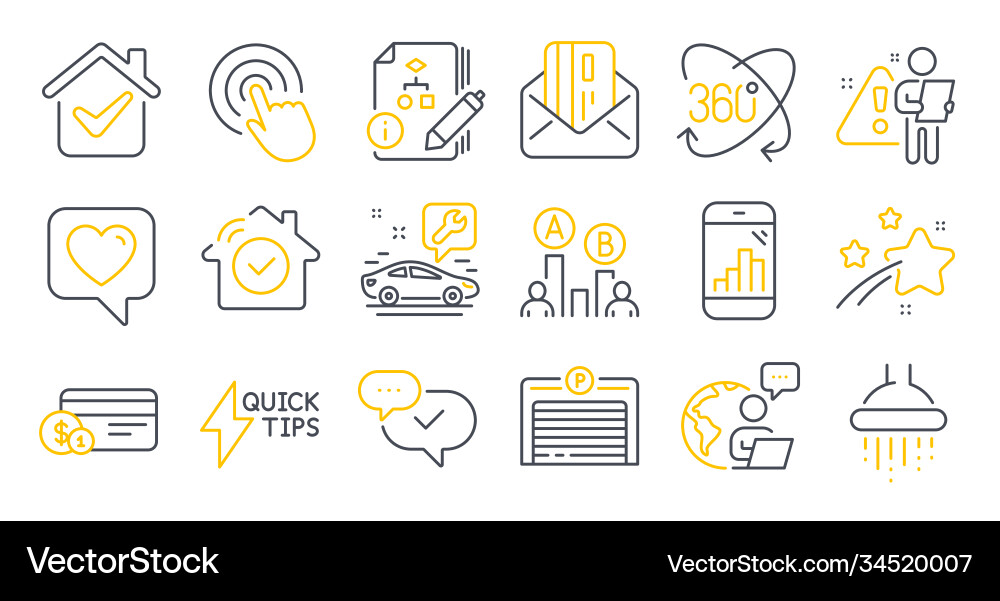 Set technology icons such as algorithm house Vector Image