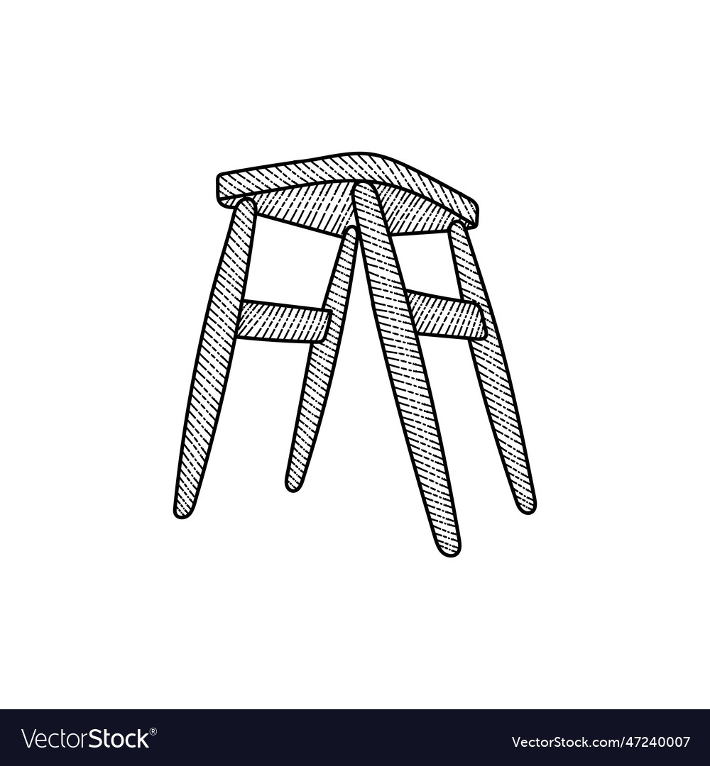 Wooden chair sit line art creative design Vector Image