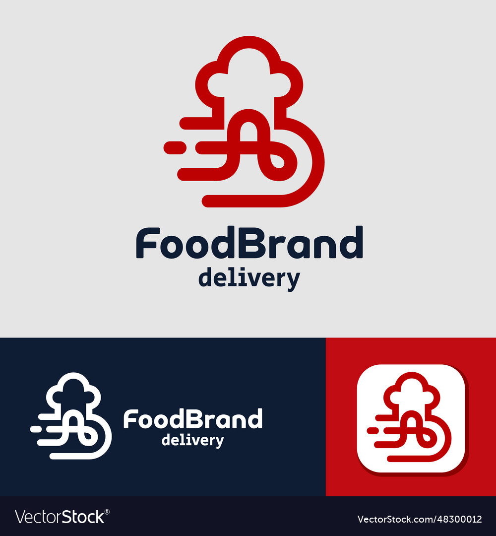 Letter a food fast delivery logo design Royalty Free Vector