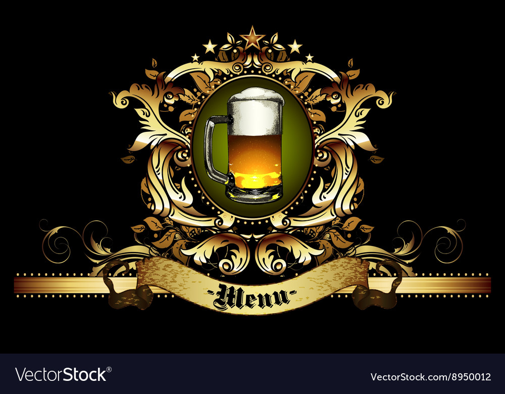 Menu Design With Beer Royalty Free Vector Image