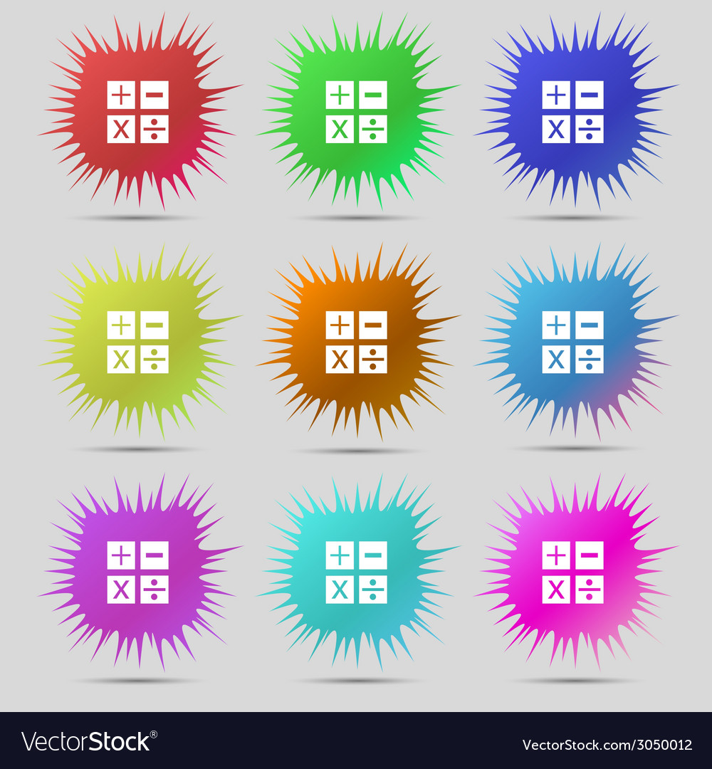 Multiplication division plus minus icon math Vector Image