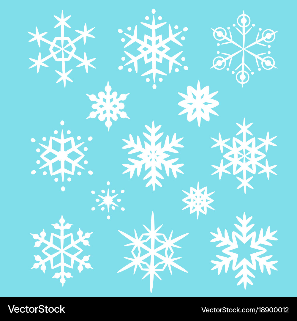 Set white snowflakes Royalty Free Vector Image