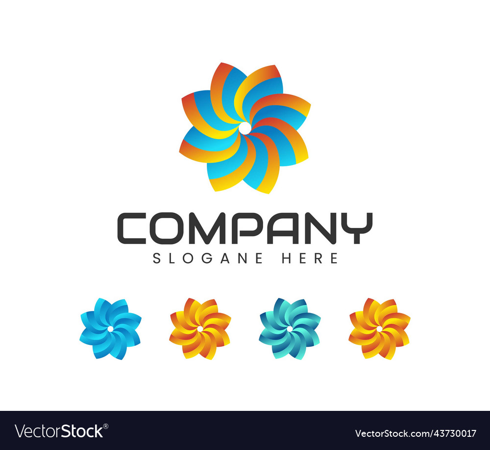 Abstract flower logo design Royalty Free Vector Image