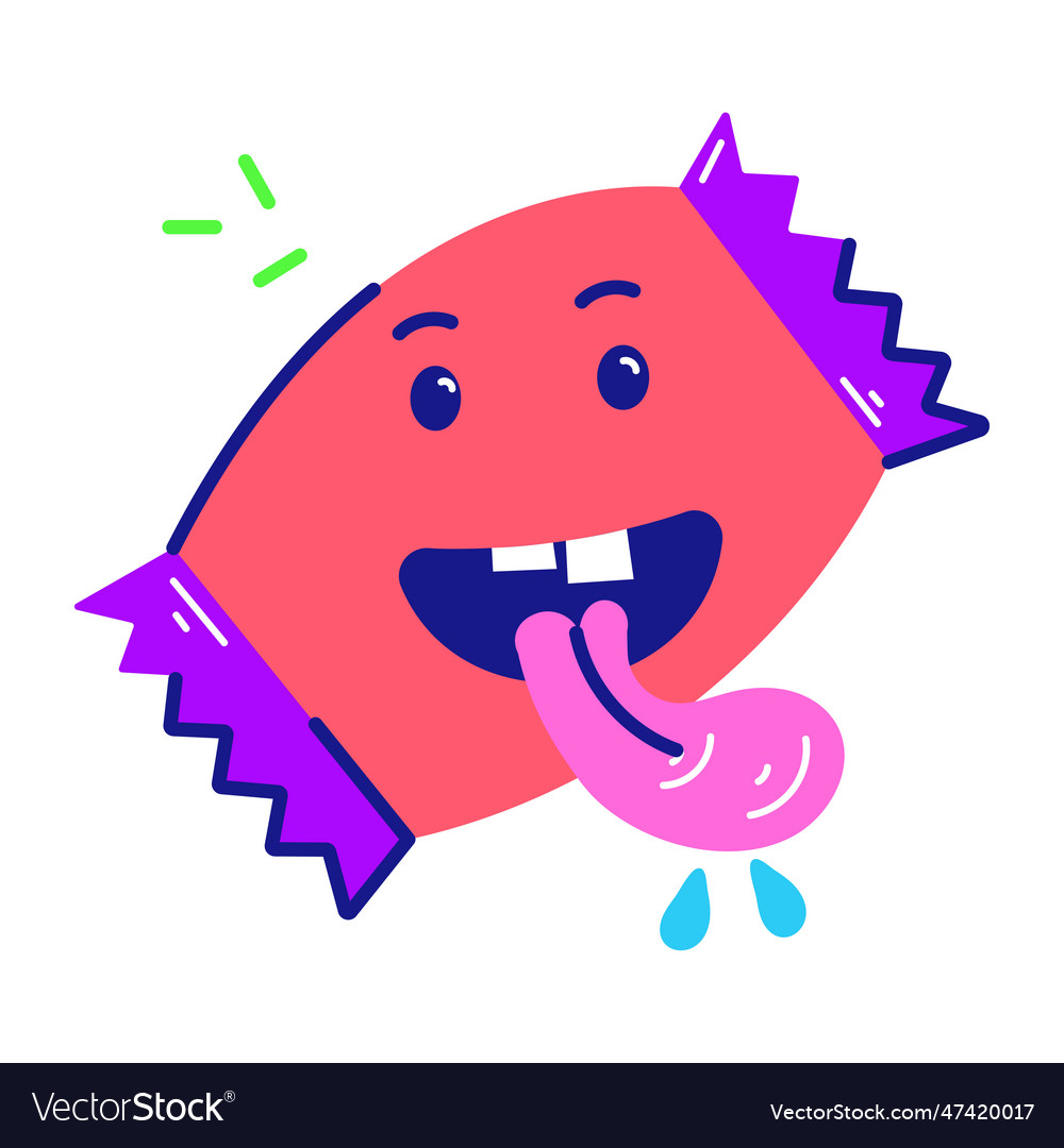 Candy emoji Royalty Free Vector Image VectorStock