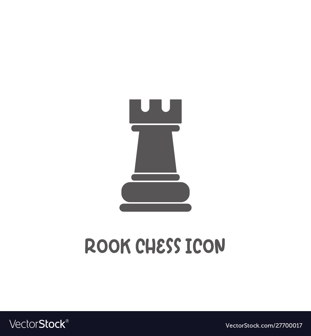 Simple rook (chess piece) icon. Black silhouette. Flat design. Isolated on  white Stock Vector