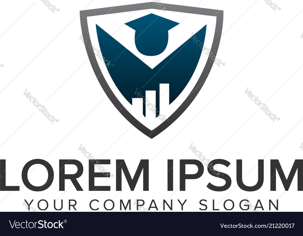 Education people shield logo design concept Vector Image