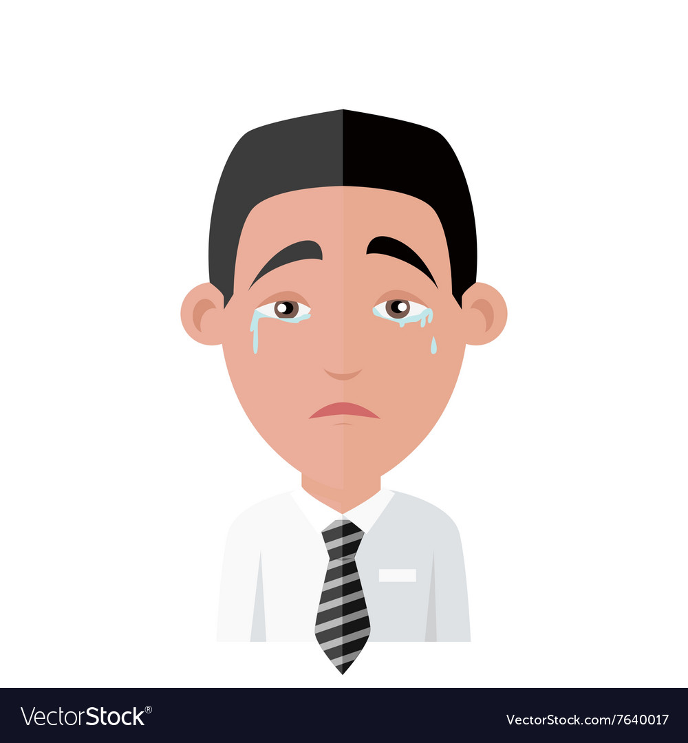 Emotion Avatar Man Crying Success Royalty Free Vector Image