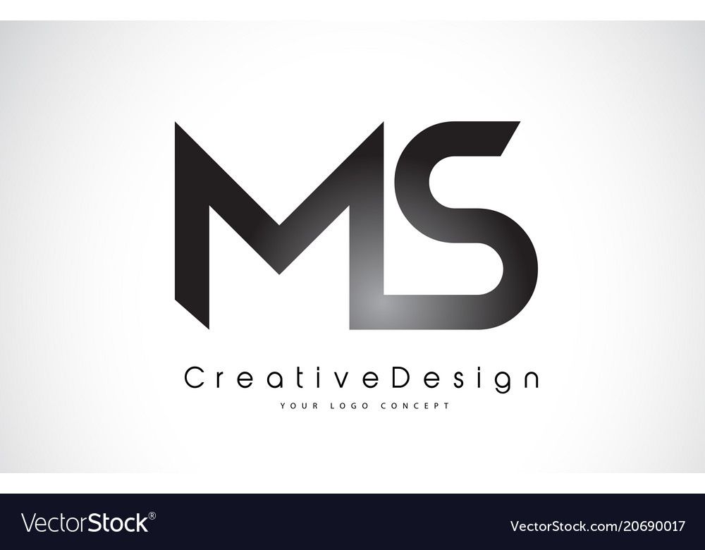 Ms m s letter logo design creative icon modern Vector Image