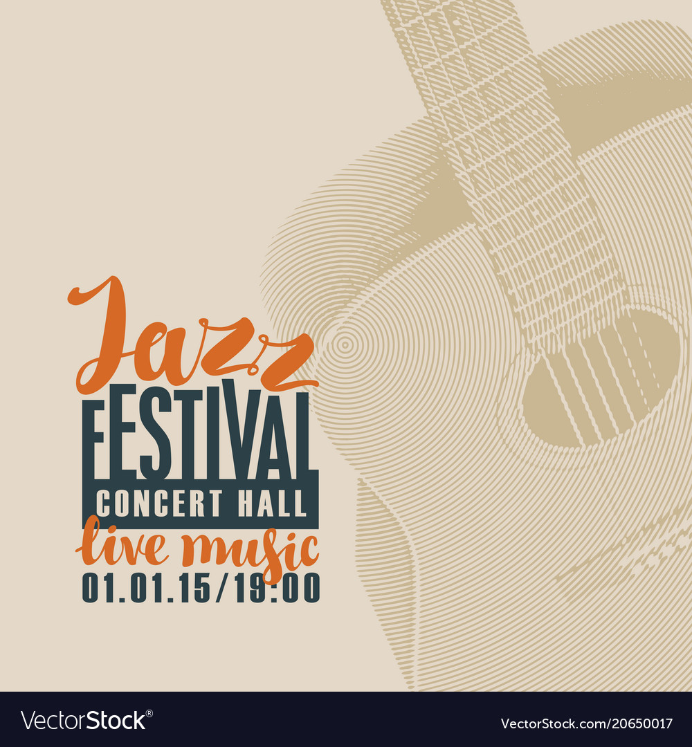 Poster for jazz festival of live music with guitar