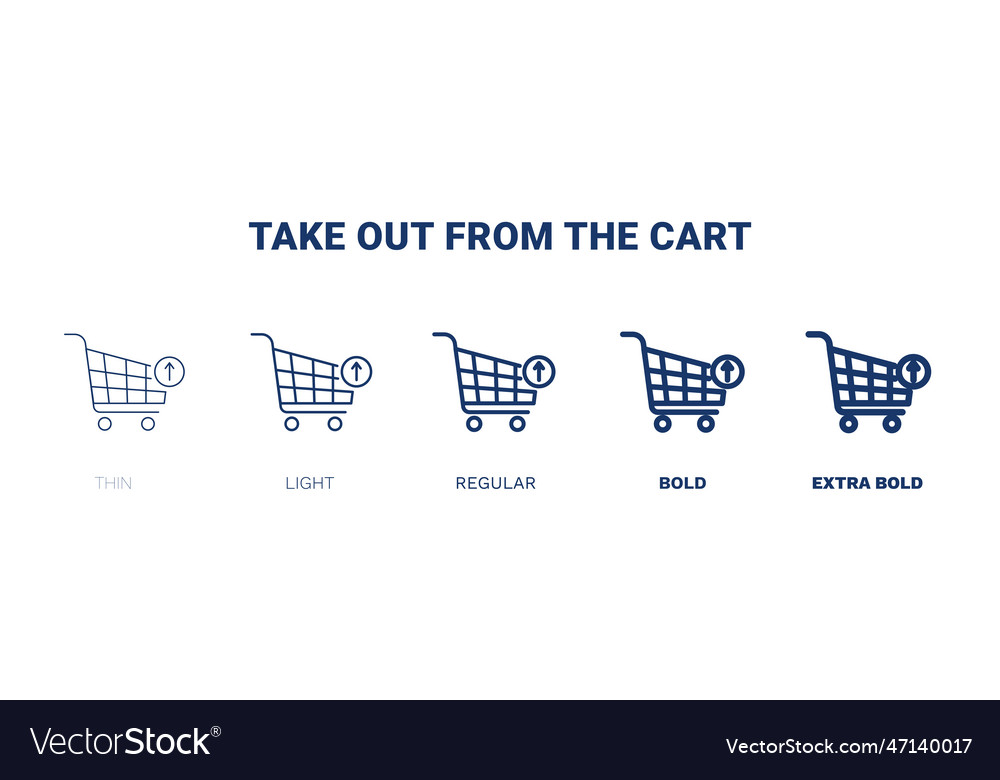 Take out from the cart icon thin light regular Vector Image