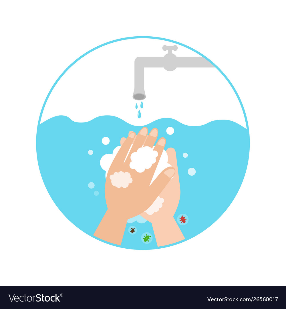 Washing hands with soap icon Royalty Free Vector Image