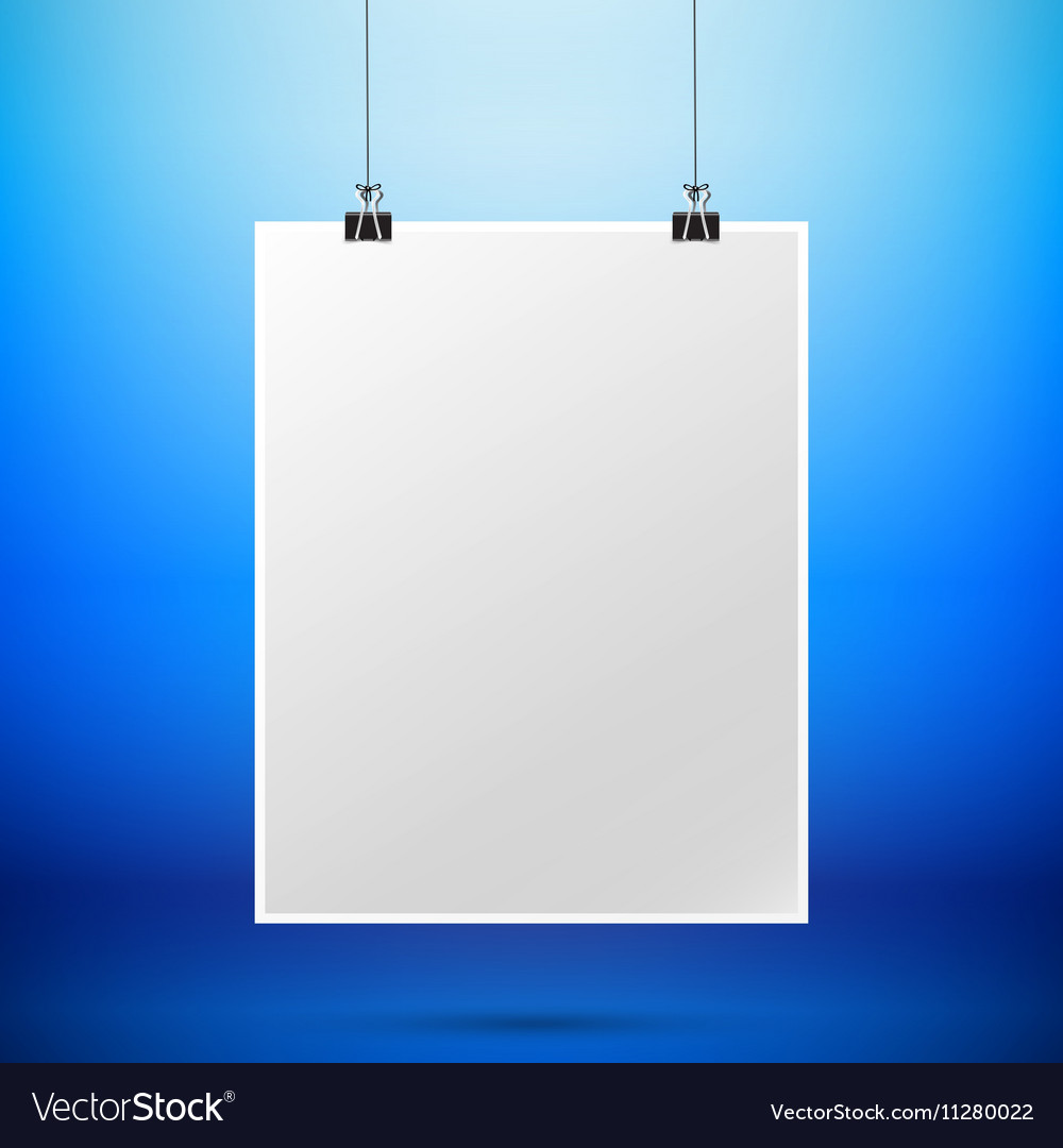 Abstract background blank paper sign hanging Vector Image