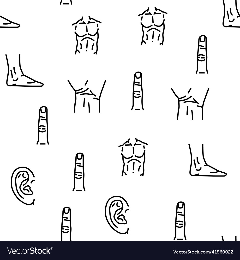 Body and facial people parts seamless Royalty Free Vector