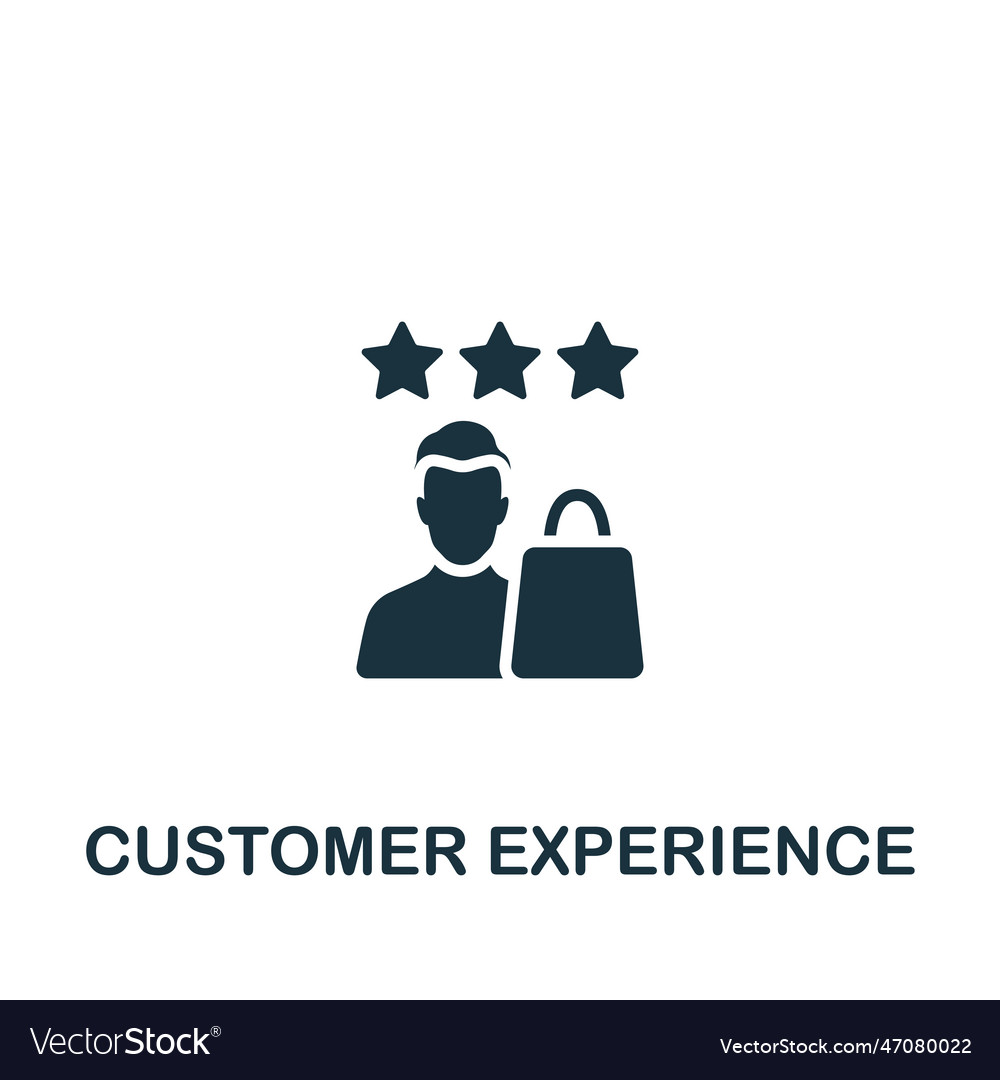 Customer experience icon monochrome simple sign Vector Image