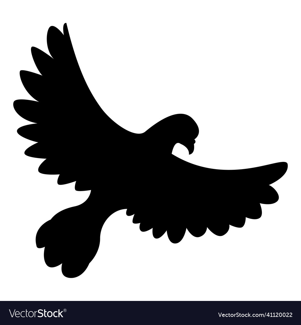 Flying pigeon silhouette little natural bird icon Vector Image