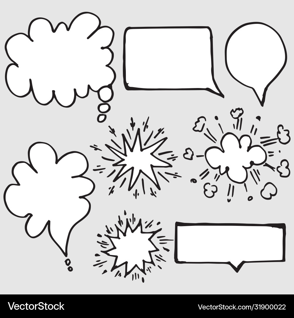Hand drawn set speech bubbles Royalty Free Vector Image