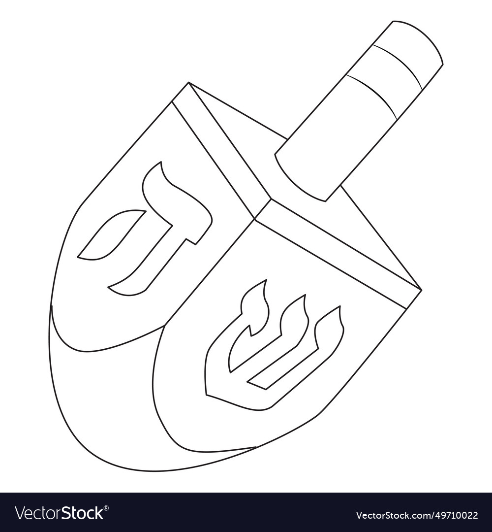 Hanukkah dreidel of wooden Royalty Free Vector Image