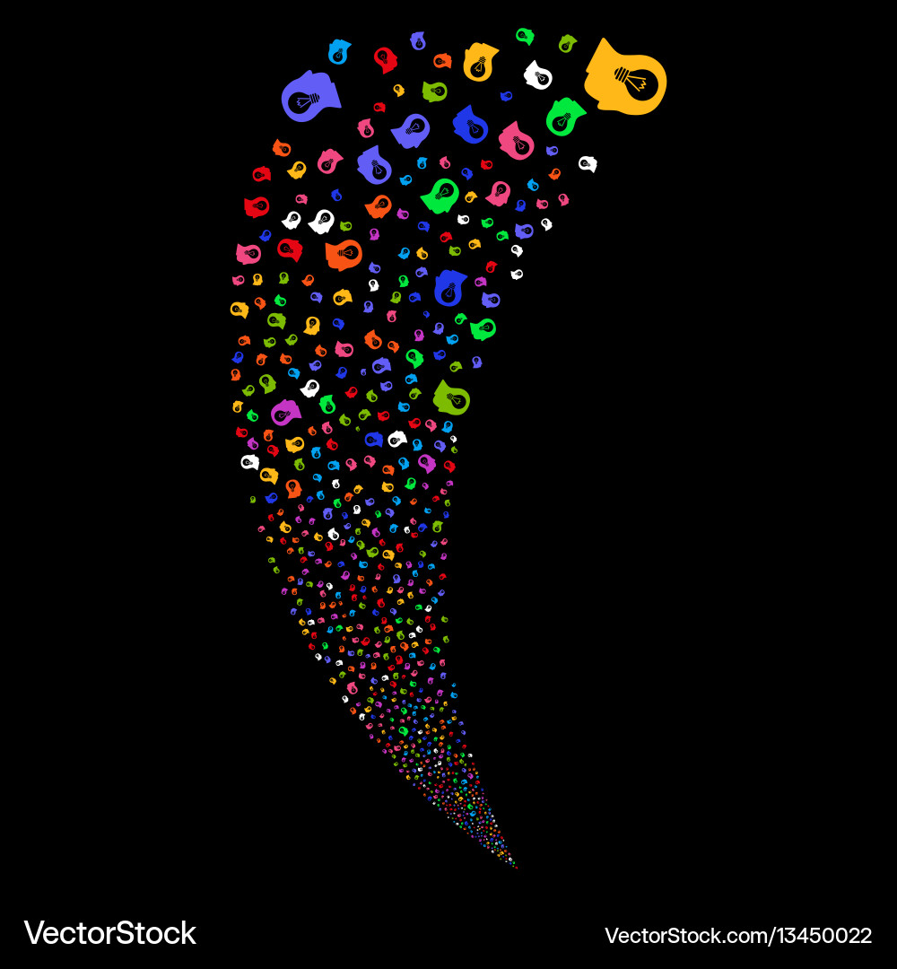 Intellect bulb random stream Royalty Free Vector Image
