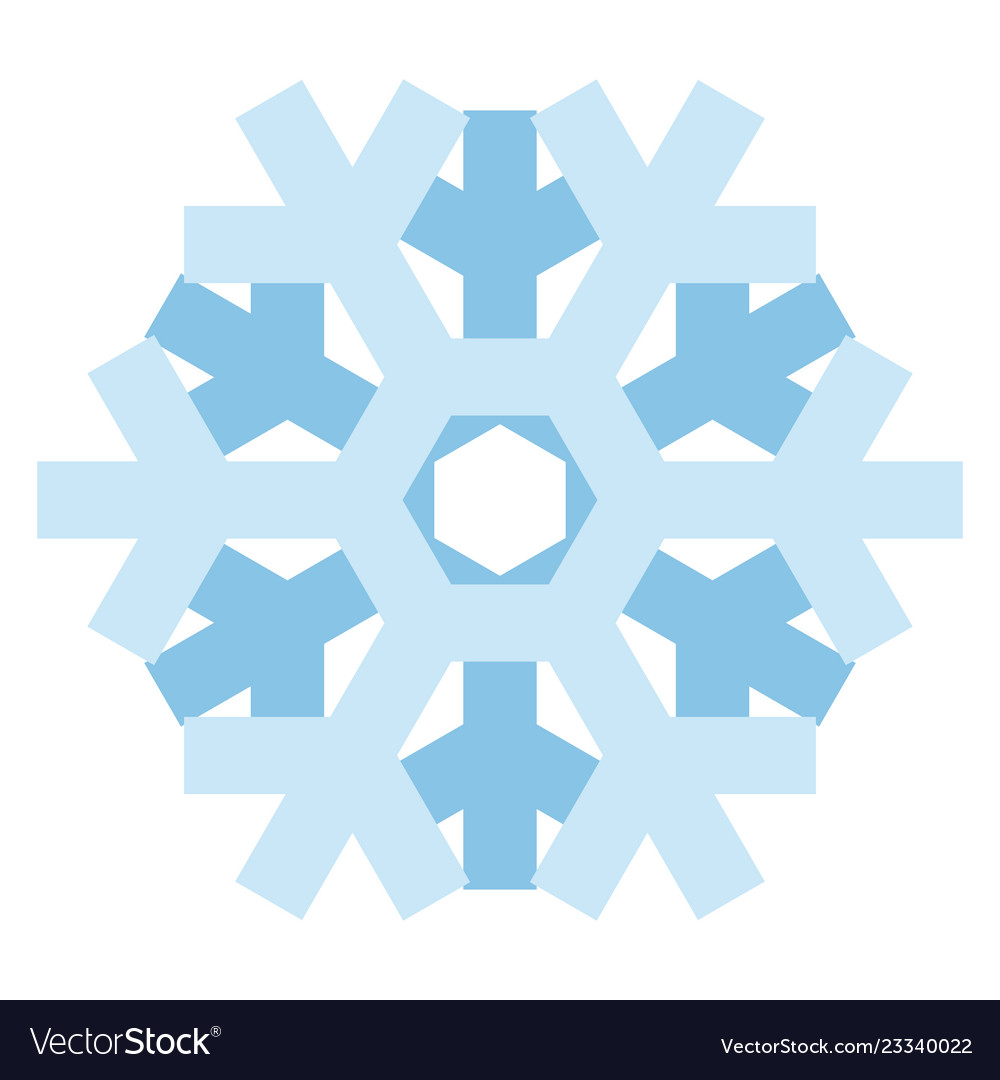 Simple snowflake icon isolated on white background