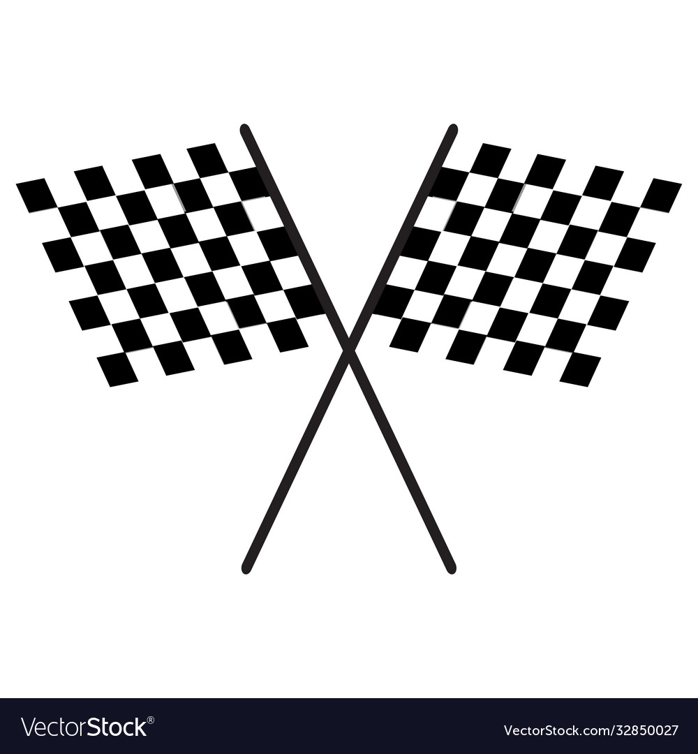 Chequered flags finish flag Royalty Free Vector Image