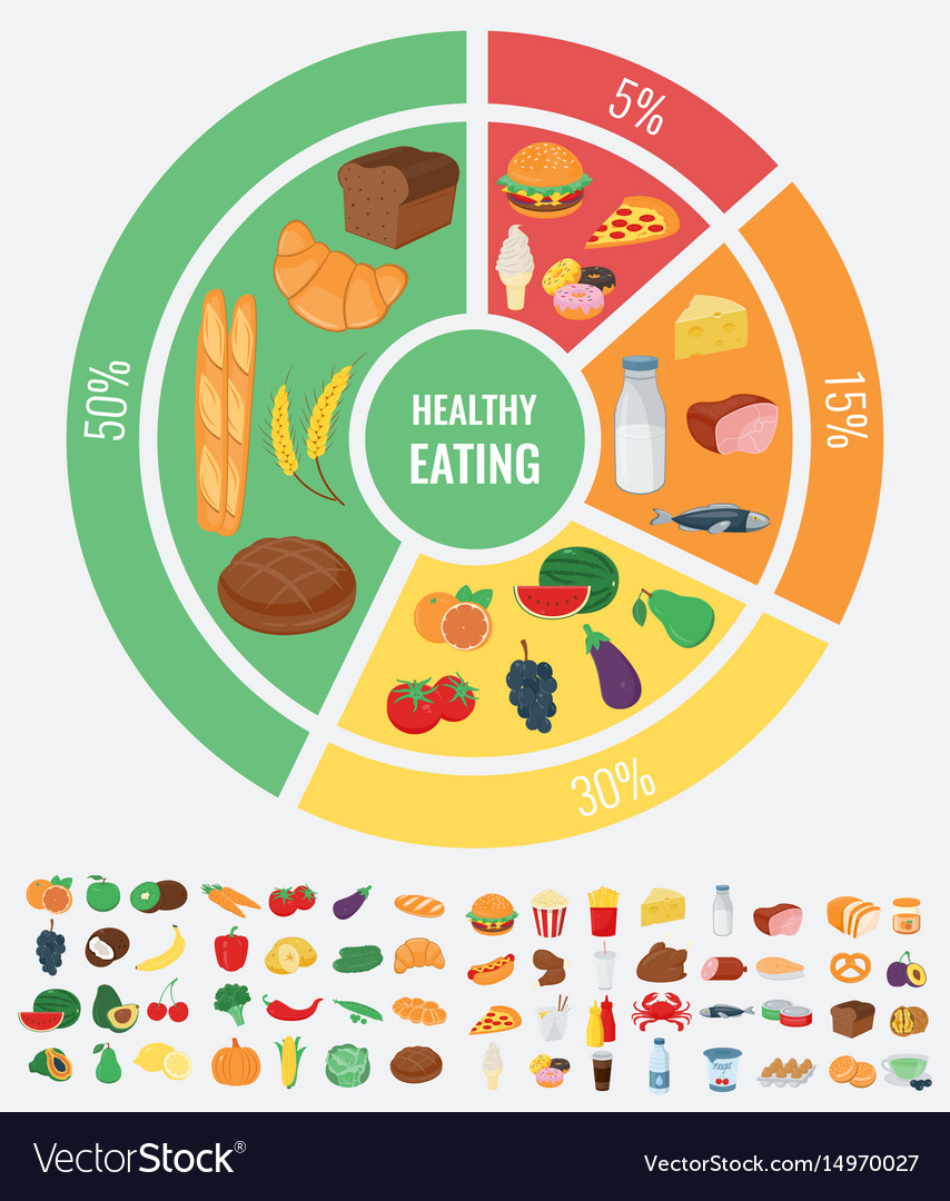 Healthy food for human body healthy eating Vector Image