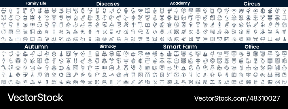 Linear style icons pack in this bundle include Vector Image