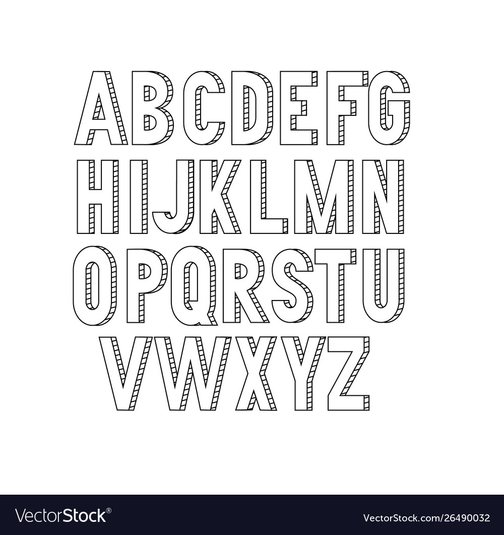 Bold condensed slim thin grotesque font Royalty Free Vector