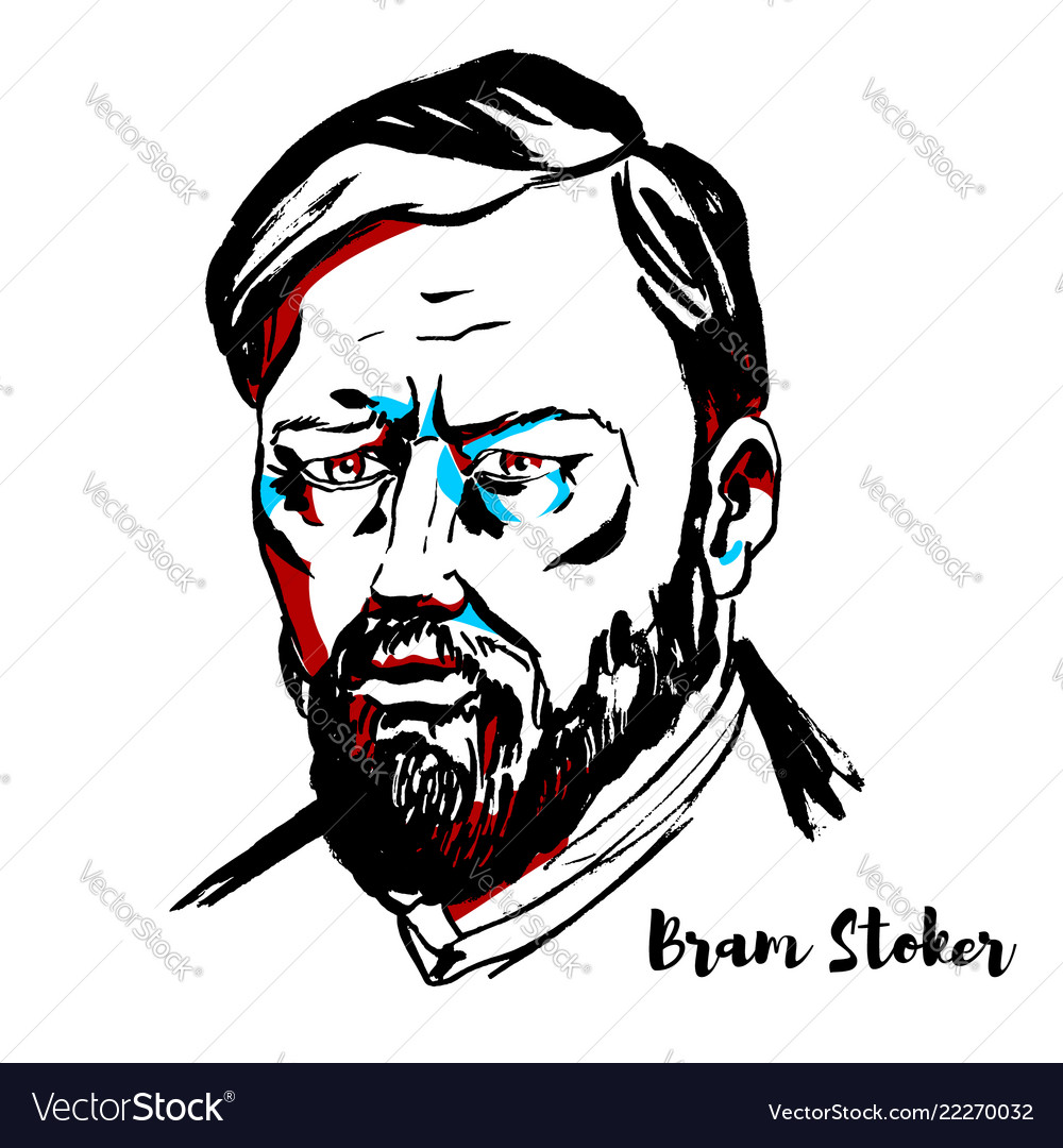 Bram stoker portrait Royalty Free Vector Image