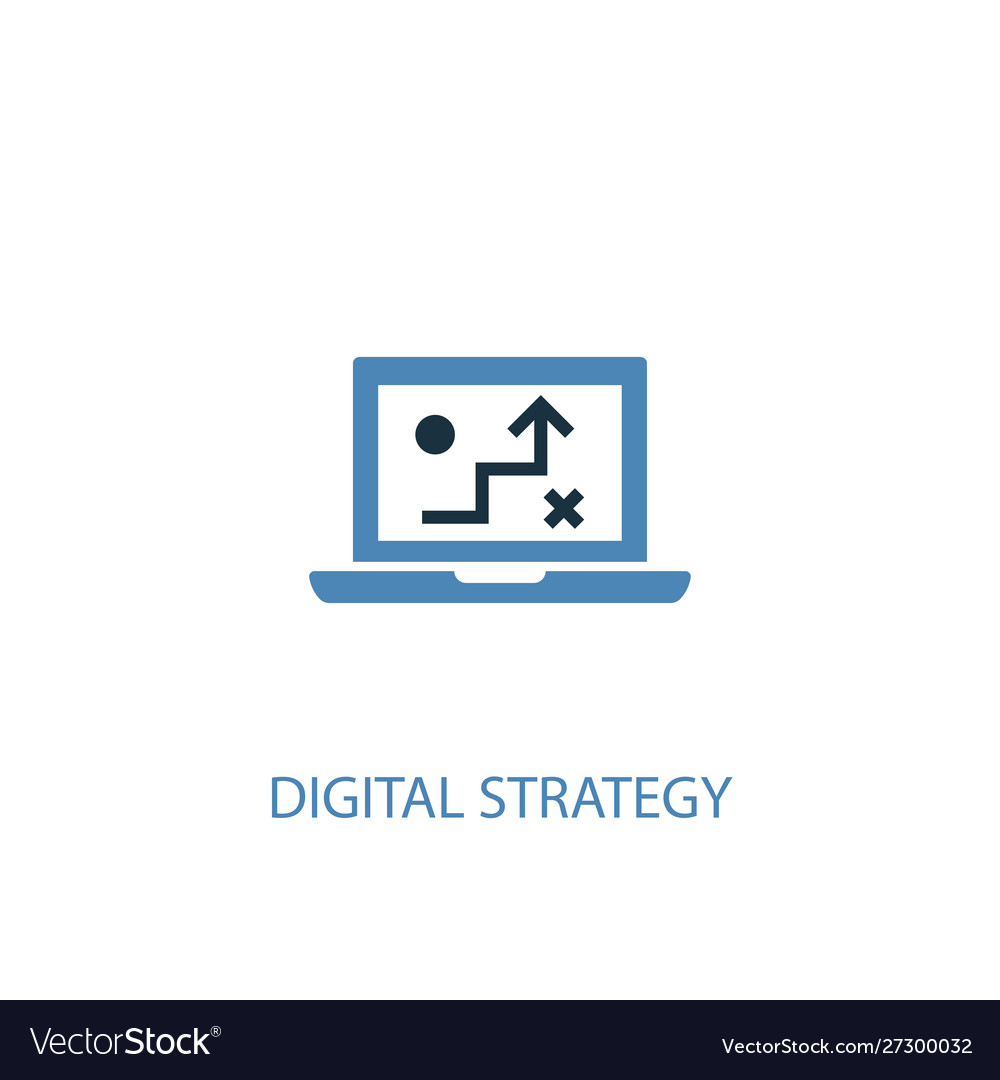 Digital strategy concept 2 colored icon simple Vector Image