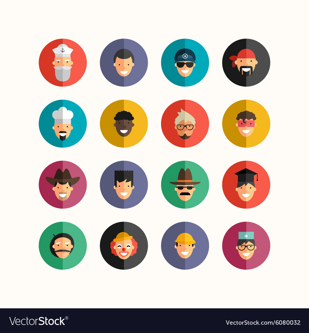 Free Flat Rounded Avatar Icon Set - TitanUI