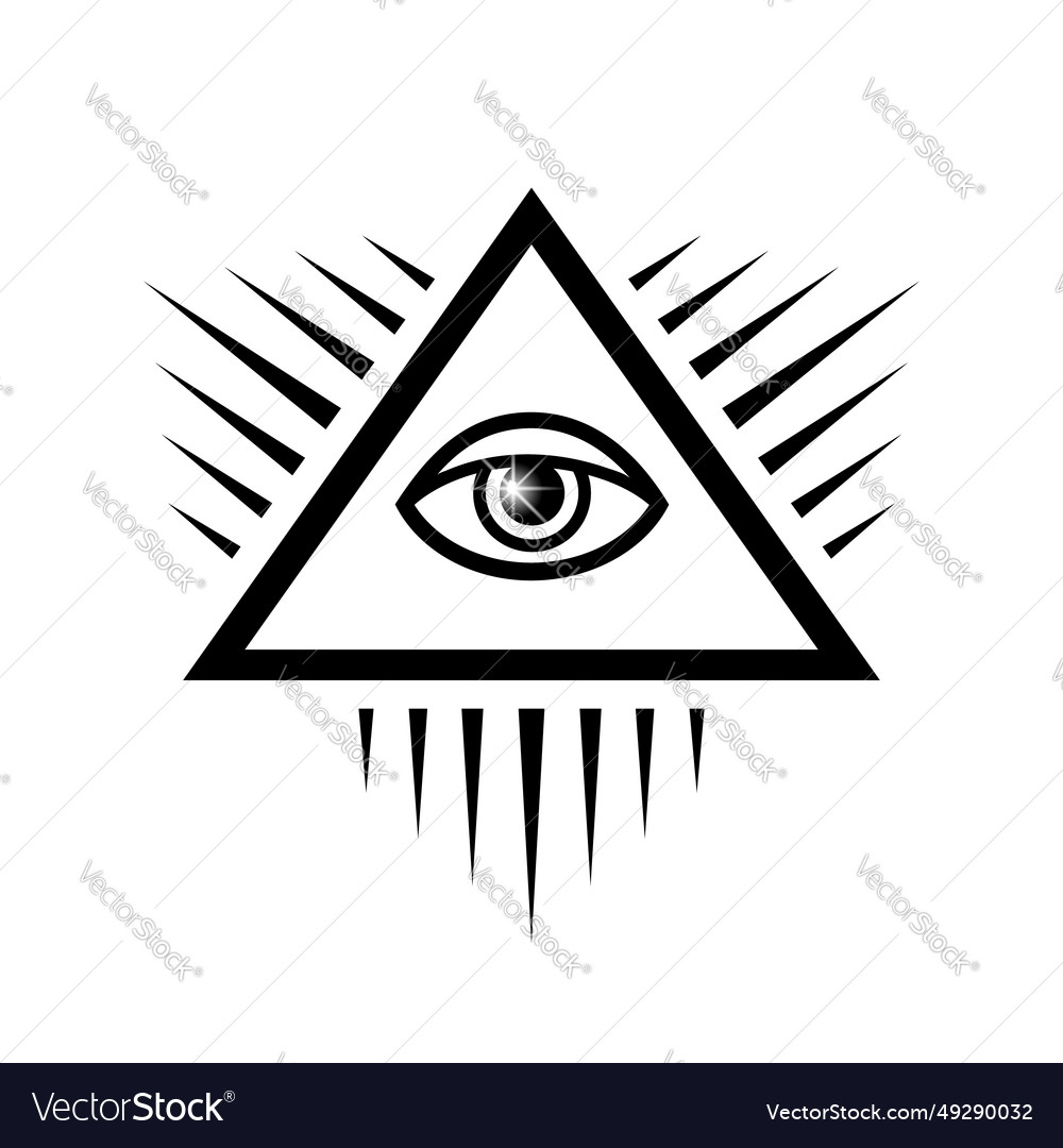 Gods eye sketch of masonic symbolism Royalty Free Vector