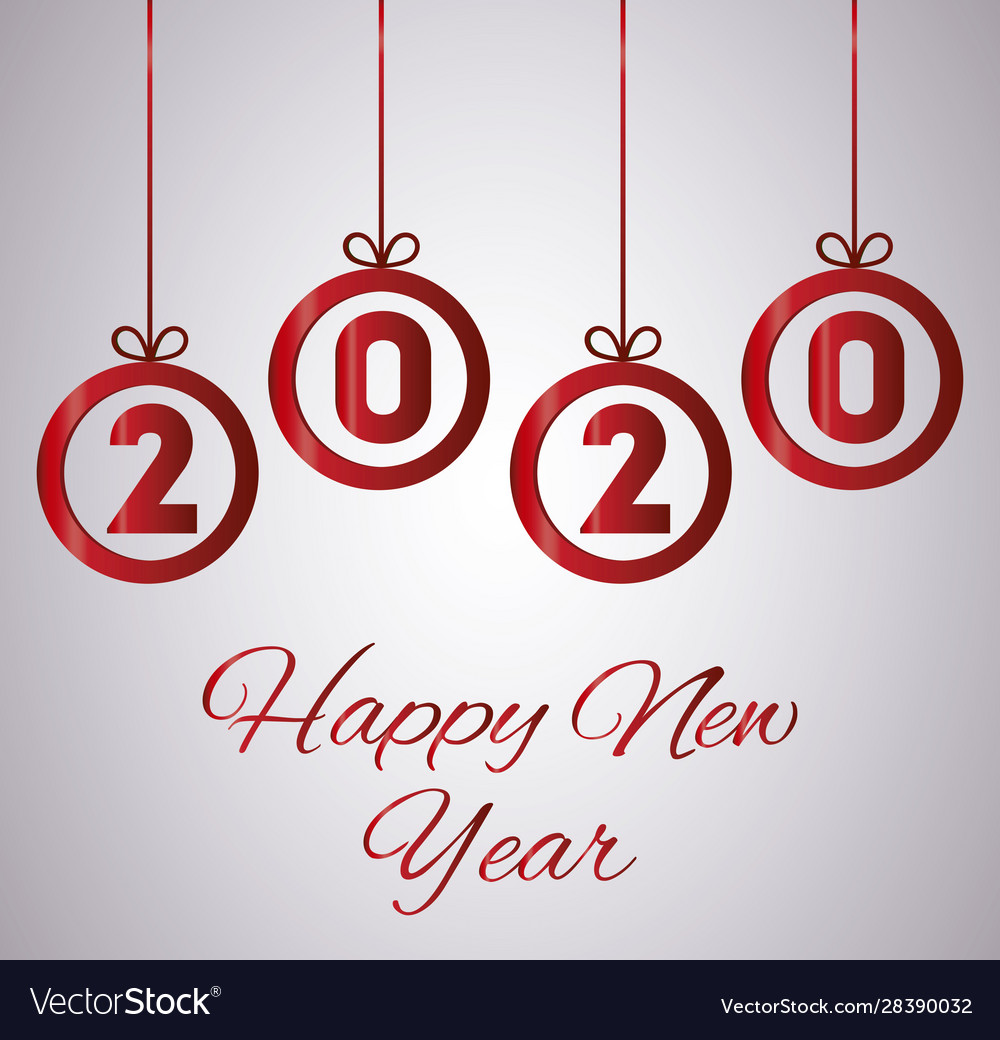 Happy new year 2020 and spheres design Royalty Free Vector