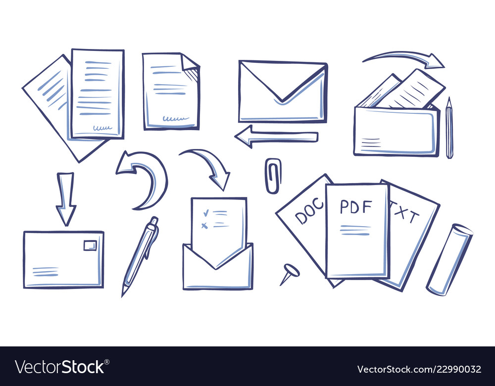 office papers and pages with information vector image office papers