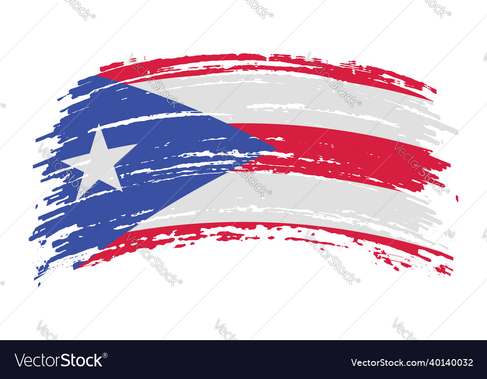 Puerto rico flag in grunge brush stroke Royalty Free Vector