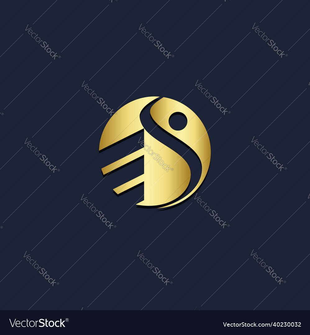 Round abstract active people logo Royalty Free Vector Image