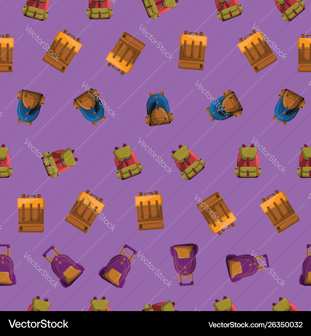 Seamless Pattern With Colorful School Bag Vector Image