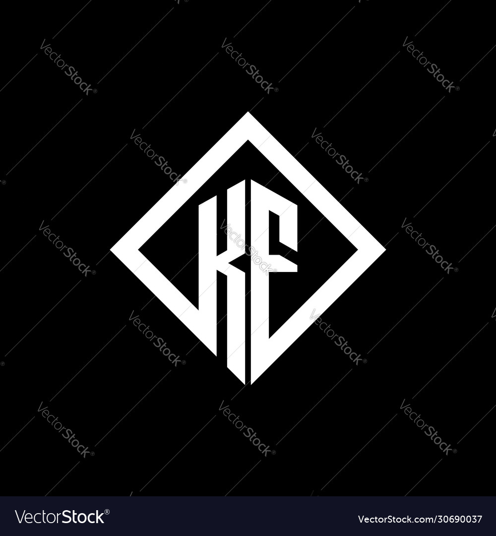 Kf logo monogram with square rotate style design Vector Image