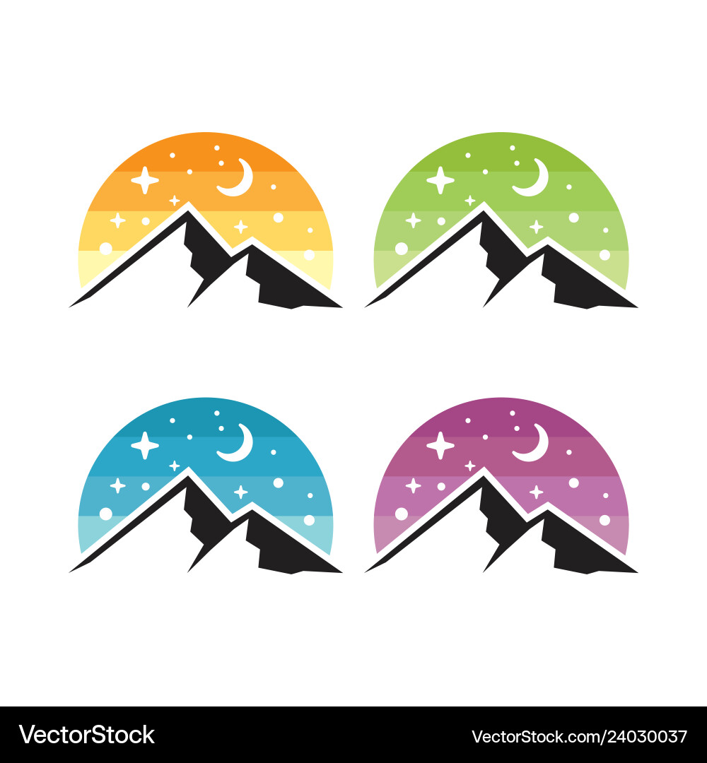 Mountain set Royalty Free Vector Image - VectorStock