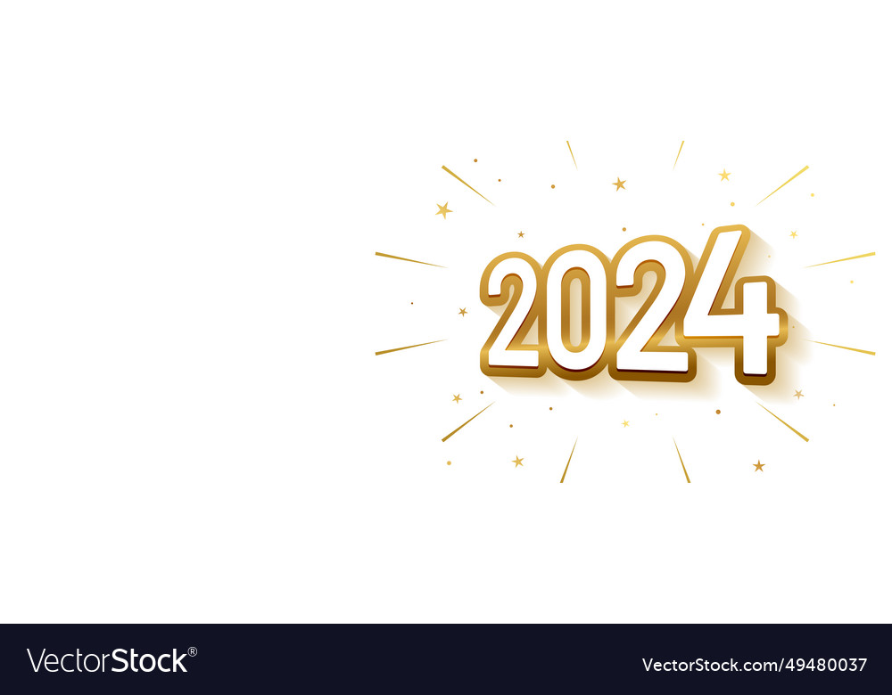 Stylish 2024 new year bursting star banner Vector Image