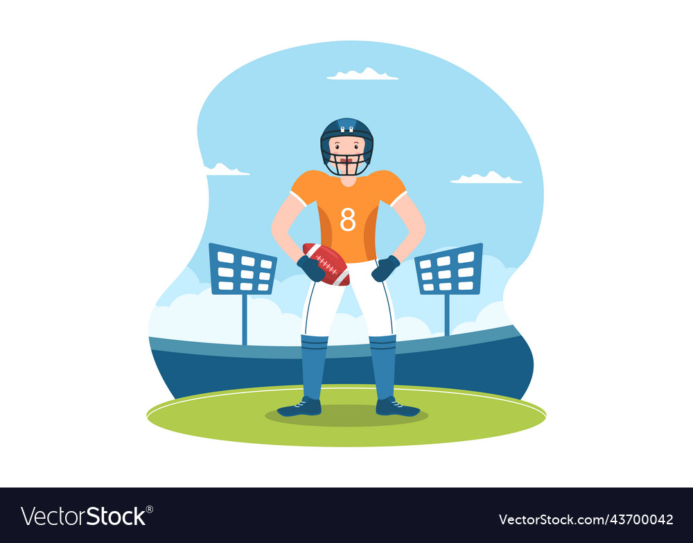 American football sports player with the game Vector Image