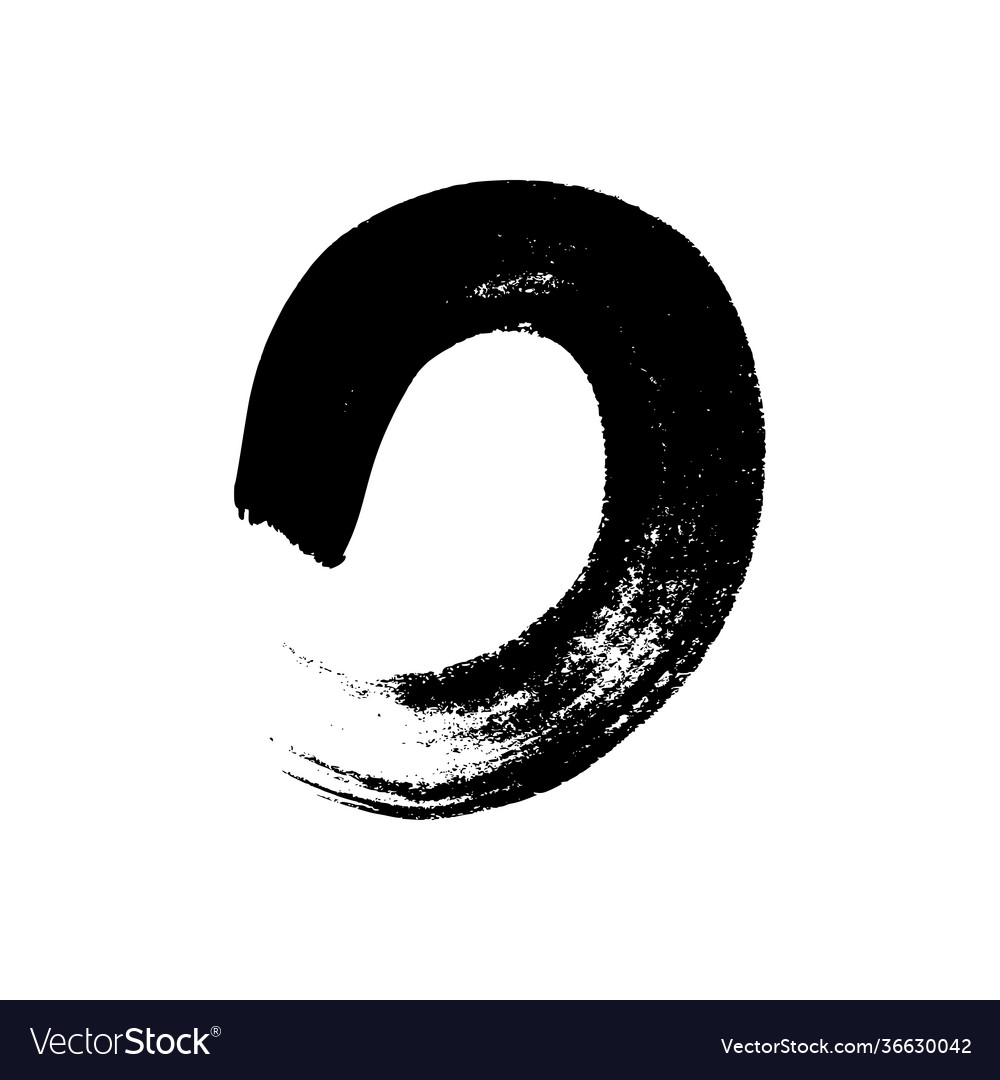 Black grunge brush strokes in circle form Vector Image