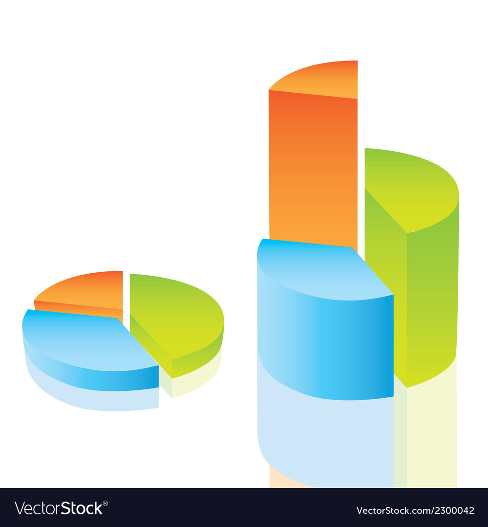 Circular bar graph isolated on white background Vector Image