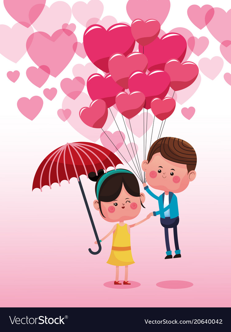 cute romantic cartoon couple