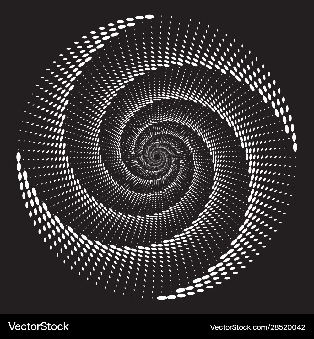 Dotted halftone spiral pattern or texture Vector Image